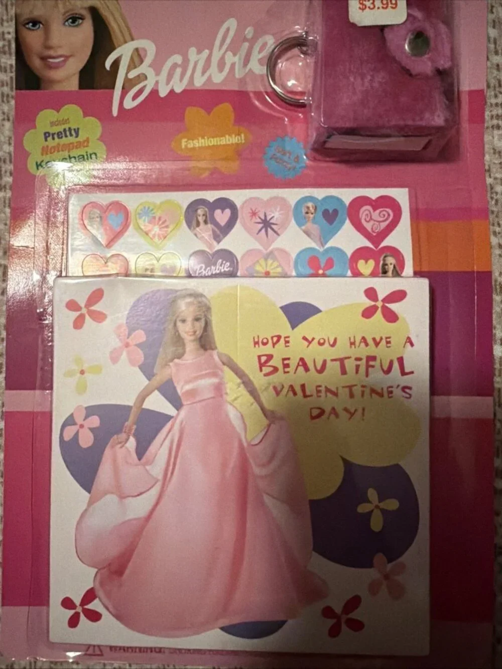 2001 Barbie Valentine's Cards and Key Chain